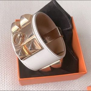 Hermès Craie RGHW Swift Leather CDC Collier de Chien Bracelet S